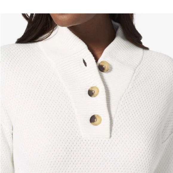 Tommy John Cream Sweater with Button Detail - Picture 3 of 7